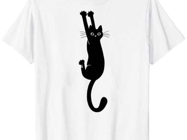 Black cat holding on classic t-shirt