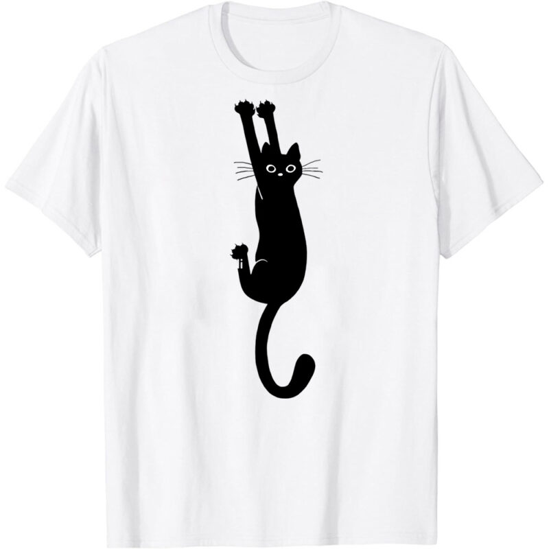 Black Cat Holding On Classic T-Shirt