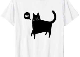 Black Cat Says No T-Shirt