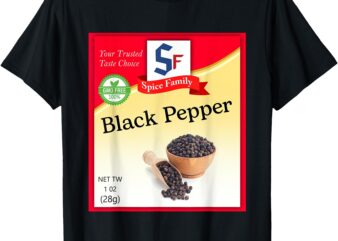 Black Pepper Condiment Costume Holiday Spice Group Costumes T-Shirt