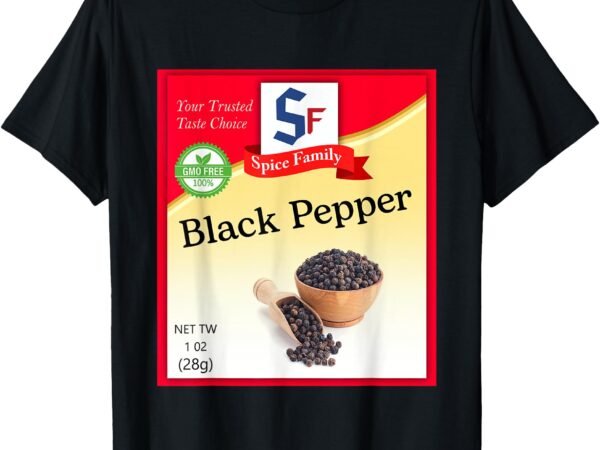 Black pepper condiment costume holiday spice group costumes t-shirt