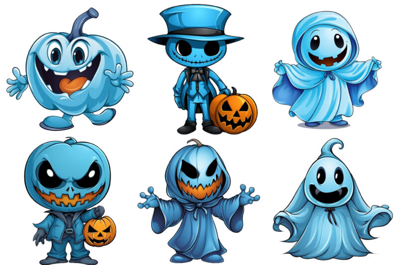 Blue Halloween cartoon Clipart