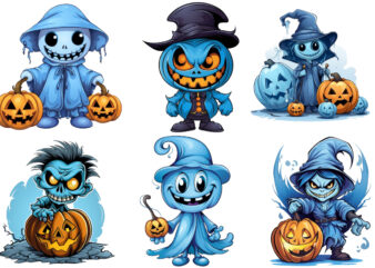 Blue Halloween cartoon Clipart