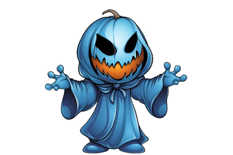 Blue Halloween cartoon Clipart