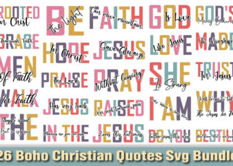 Boho Christian Quotes T-shirt Bundle Boho Christian Quotes Svg Bundle