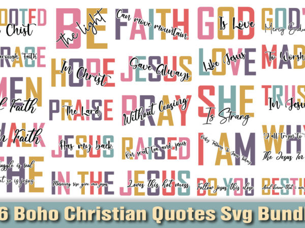 Boho christian quotes t-shirt bundle boho christian quotes svg bundle