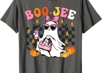 Boo-Jee Cute Ghost Coffee Toddler Girl Women Funny Halloween T-Shirt