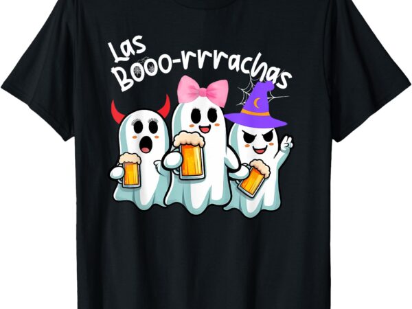 Boorachas funny halloween ghost drinking margarita boo racha t-shirt