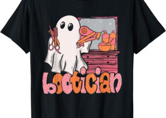 Bootician Funny Beautician Halloween Ghost Hair Stylist T-Shirt