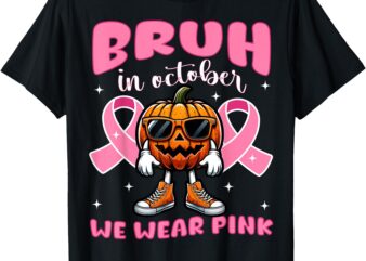 Breast Cancer Awareness For Girls Boys Kid Halloween Pumpkin T-Shirt