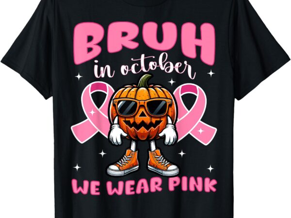 Breast cancer awareness for girls boys kid halloween pumpkin t-shirt