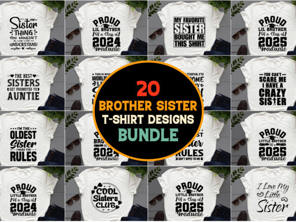 Brother sister t-shirt design bundle