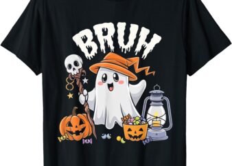 Bruh Ghost Halloween Cute Ghost Candy Kids Funny T-Shirt