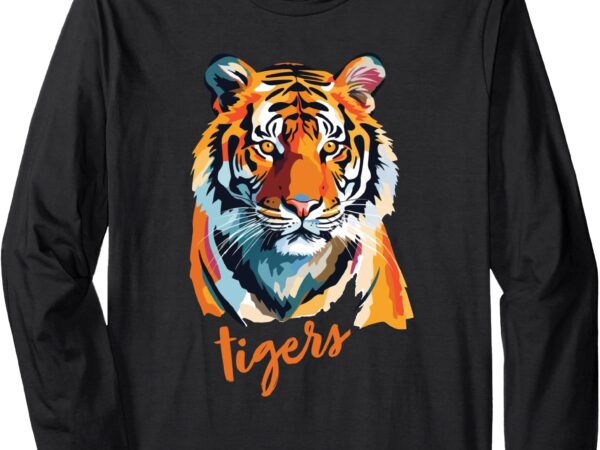 Brush stroke tiger graphic long sleeve t-shirt