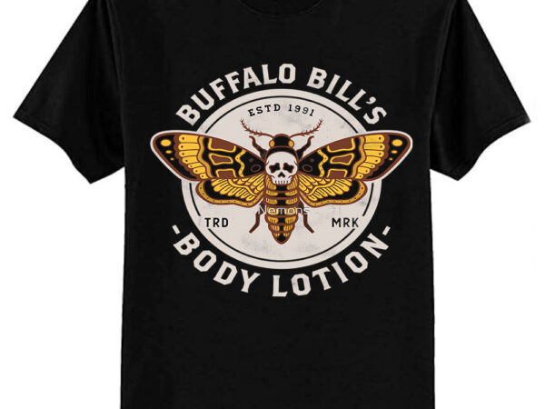 Buffalo bill’s body lotion – death’s head moth – horror – distressed vintage design tri-blend t-shirt-2