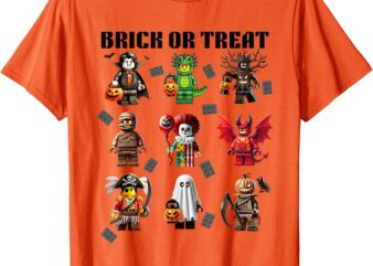 Building Bricks Halloween Brick Or Treat Costume Monsters T-Shirt