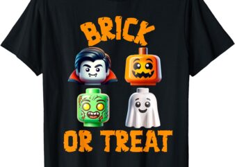 Building Bricks Halloween Costume Brick or Treat Monsters T-Shirt