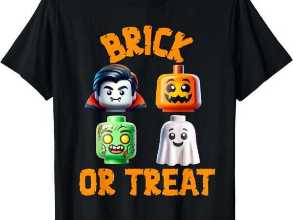 Building bricks halloween costume brick or treat monsters t-shirt