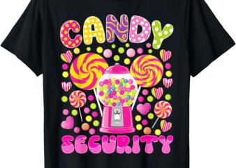 Candy Costume Women Candy Crew Funny Candy Security T-Shirt