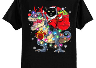 Cat Riding A Dinosaur T Rex Christmas Gifts Classic T-Shirt