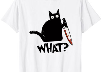 Cat What Murderous Black Cat With Knife Gift Premium T-Shirt Classic T-Shirt