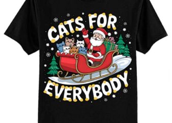 Cats For Everybody Christmas Cat Funny Xmas Men Women Santa T-Shirt ltsp