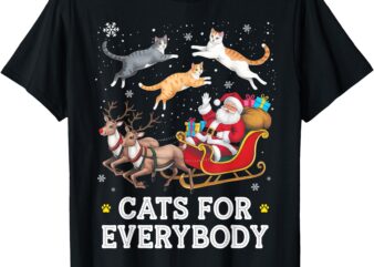 Cats for Everybody Christmas Funny Santa Cat Lover Xmas T-Shirt