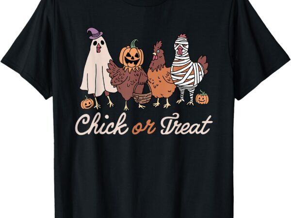 Chick or treat halloween witch spooky chicken t-shirt