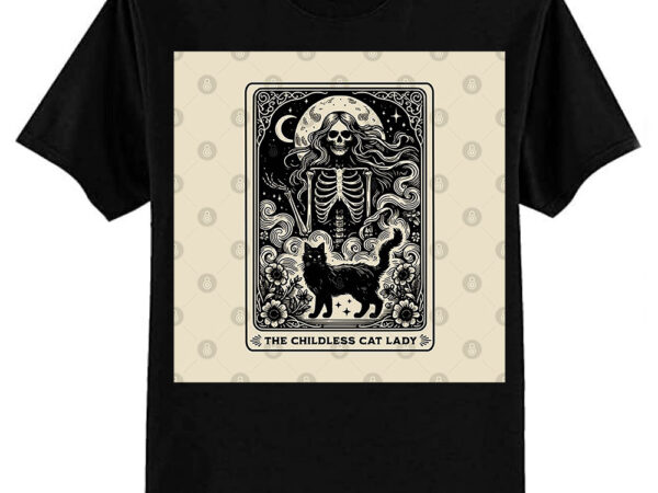 Childless cat lady tarot card witchy halloween kamala harris 2024 t-shirt