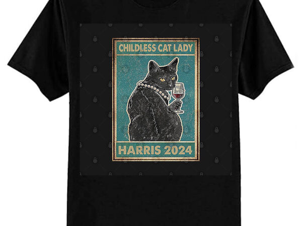 Childless cat lady vintage cat kamala 2024 t-shirt