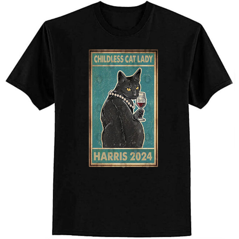 Childless Cat Lady Vintage Cat Kamala 2024 T-Shirt