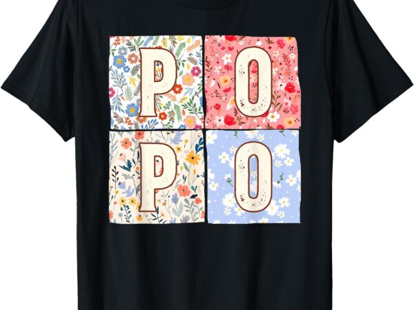 Chinese grandma popo mother’s day boho floral flower t-shirt