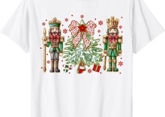 Chinoiserie Christmas Nutcracker Christmas Tree Coquette Bow T-Shirt