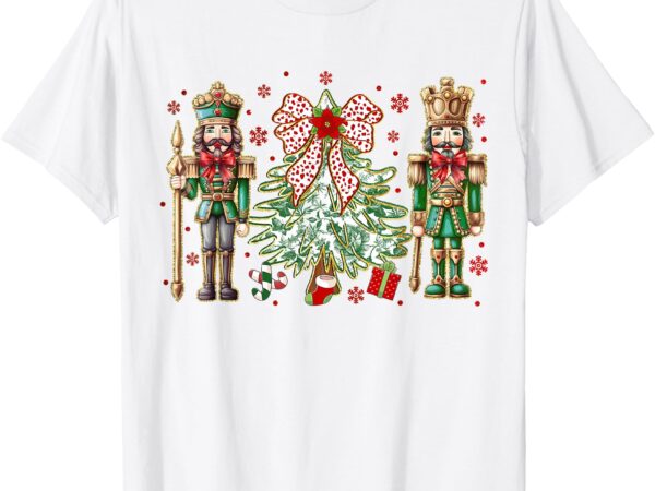 Chinoiserie christmas nutcracker christmas tree coquette bow t-shirt