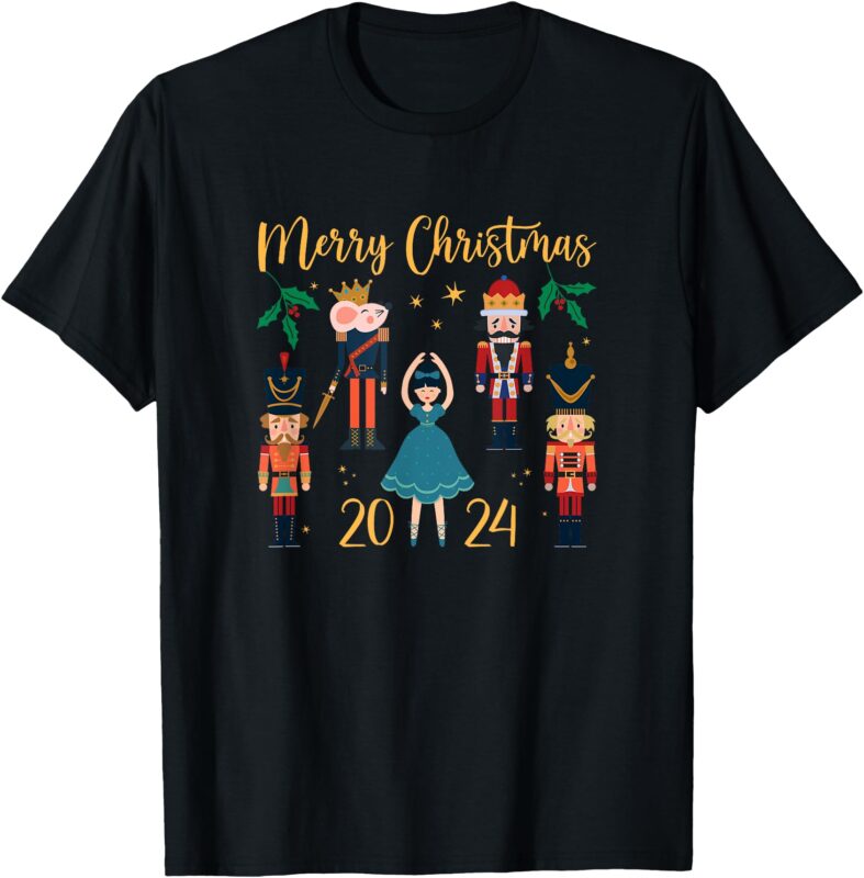 Christmas 2024 Clara and Nutcracker Ballet Pajama T-Shirt