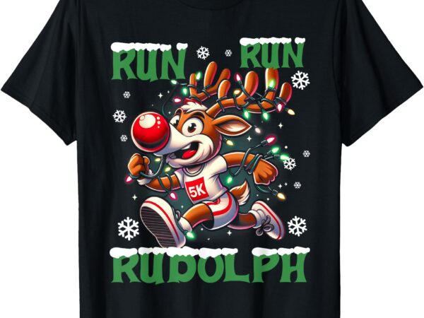 Christmas 5k run run rudolph holiday team running outfit t-shirt