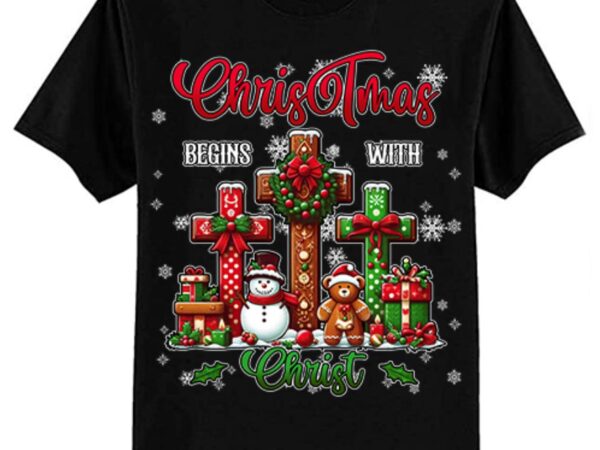 Christmas begins with christ snowman christian religious t-shirt ltsp