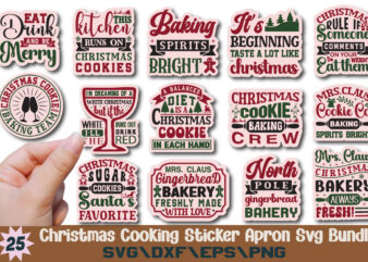 Christmas Cooking Sticker Apron T-shirt Bundle Christmas Cooking Sticker Apron Svg Bundle