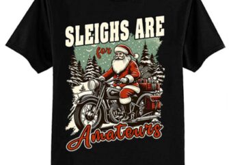 Christmas Funny Santa Claus Humor X-Mas Holiday Motorcycle T-Shirt ltsp