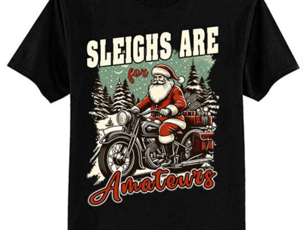 Christmas funny santa claus humor x-mas holiday motorcycle t-shirt ltsp