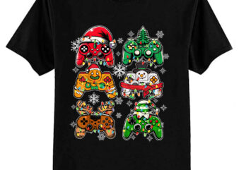 Christmas Gaming Controllers Game Funny T-shirt ltsp