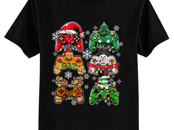 Christmas gaming controllers game funny t-shirt ltsp