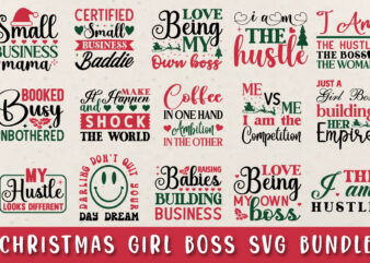 Christmas Girl Boss T-shirt Bundle Christmas Girl Boss SVG Bundle