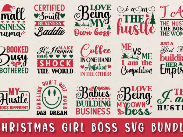 Christmas girl boss t-shirt bundle christmas girl boss svg bundle