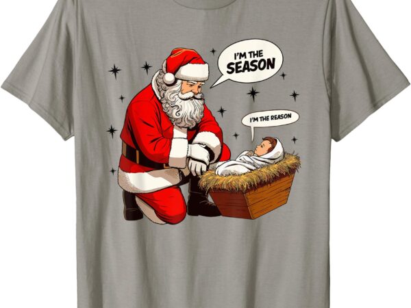 Christmas jesus is the reason for the season christian santa t-shirt