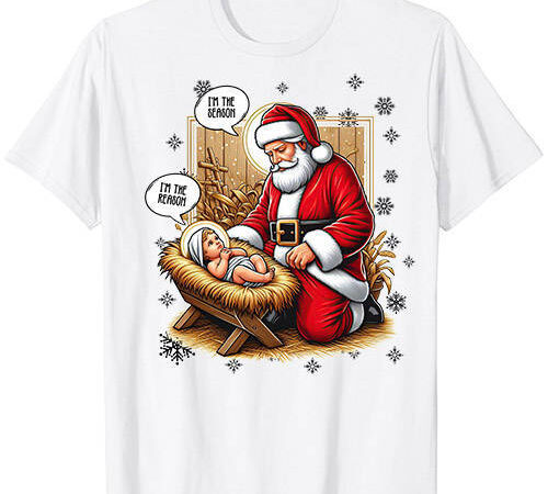 Christmas jesus is the reason for the season christian santa t-shirt ltsp