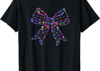 Christmas Light Coquette Bow Christmas Season Girls Womens T-Shirt