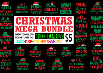 Christmas Mega Bundle, 100 Christmas design Mega Bundle, christmas t-shirt design mega bundle, Christmas svg Bundle, Santa, Christmas, SVG