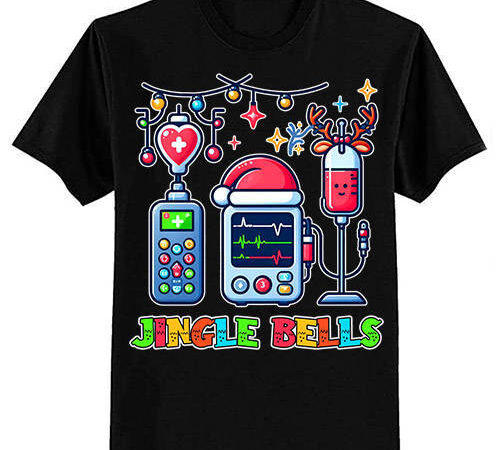 Christmas nurse jingle bells funny er nurse crew nurse vibes ltsp t shirt vector file