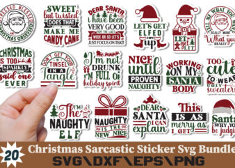 Christmas Sarcastic Sticker T-shirt Bundle Christmas Sarcastic Sticker Svg Bundle